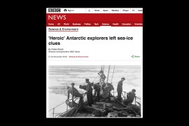 The BBC's coverage of Edinburgh and Day's 2016 paper on Antarctic sea ice and Captain Scott's expedition logs.