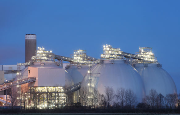 Biomass domes at Drax Power Station.
