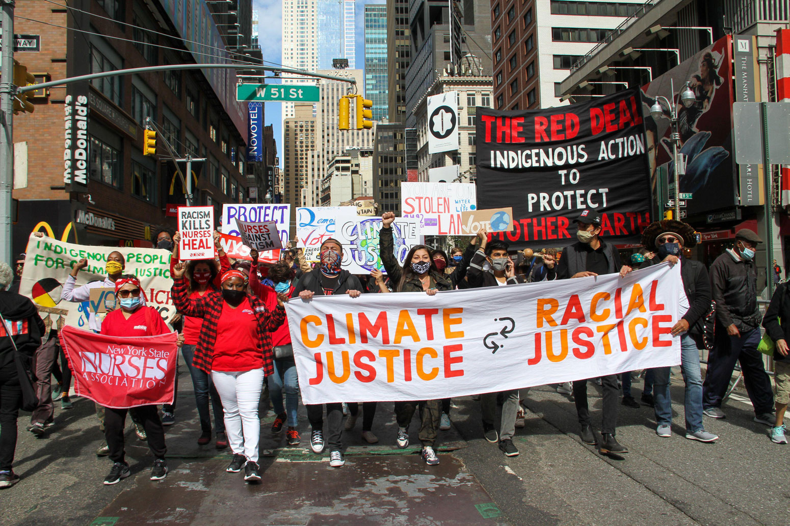 Black Lives Matter and climate activists in New York demanding climate justice