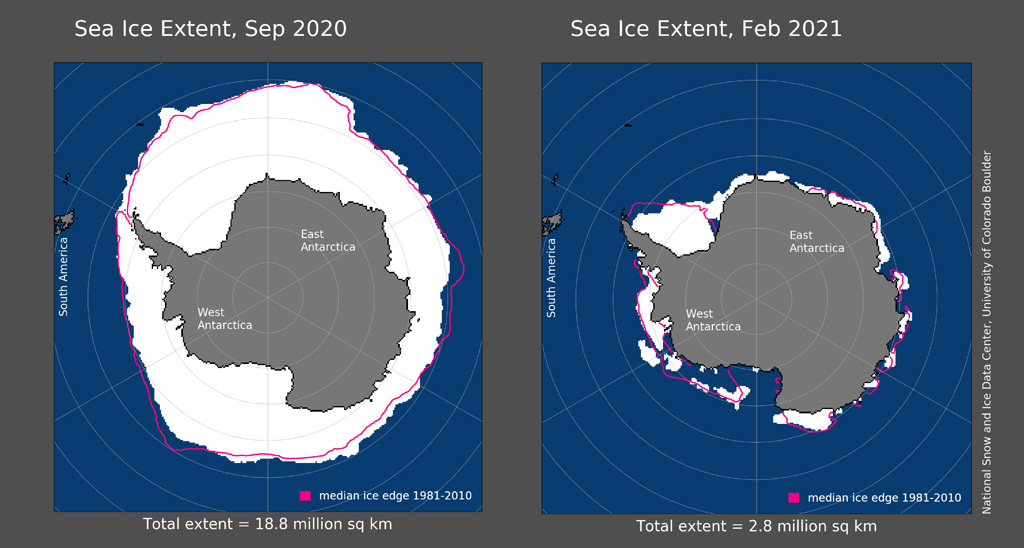 Maps of Antarctic sea ice extent