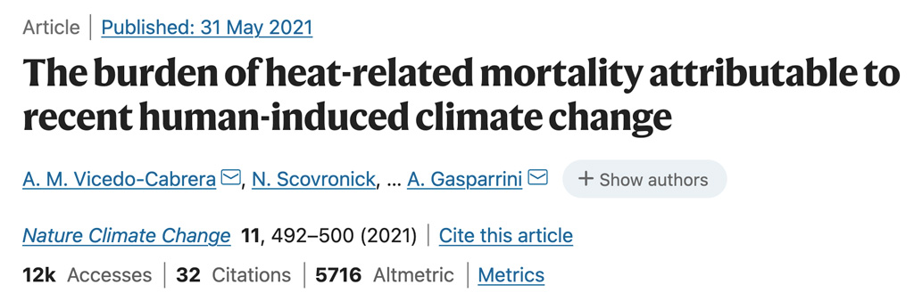 Burden of heat-related mortality attributable to recent human induced climate change
