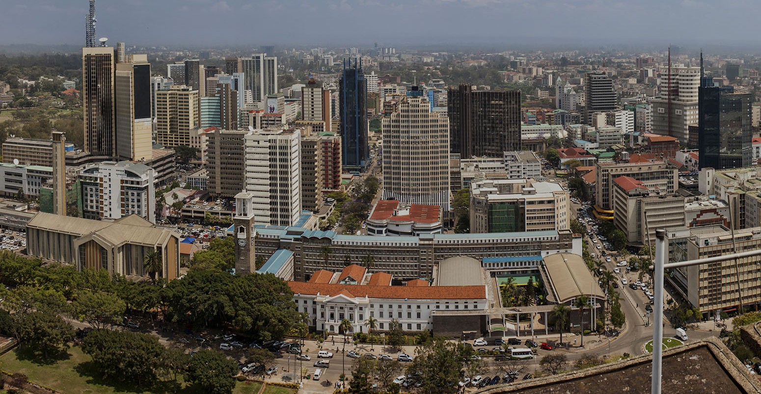 Aerial panorama of Nairobi, Kenya