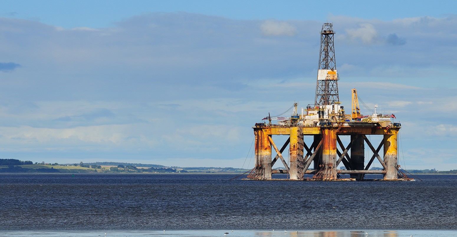 Offshore oil platform, north Scotland