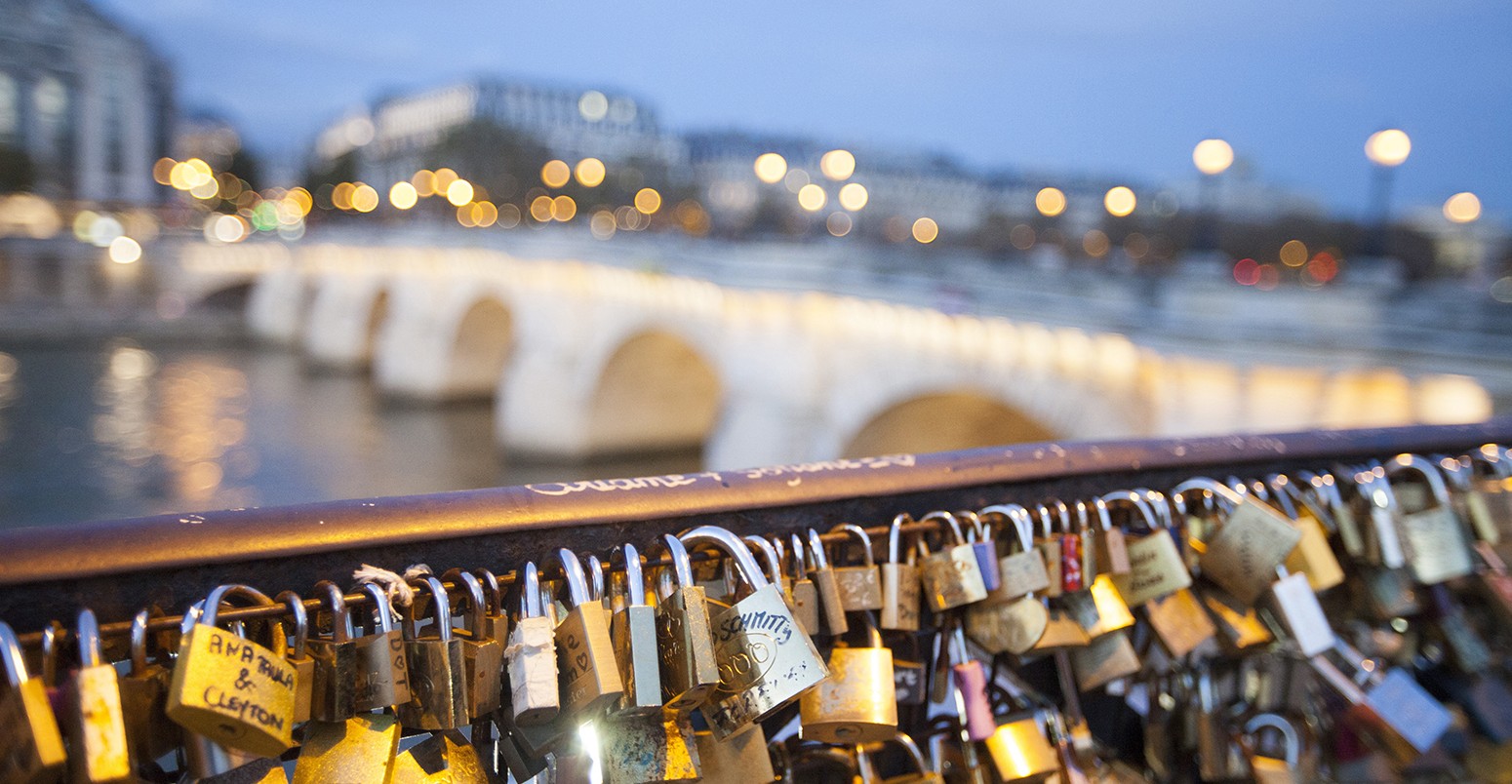 Love Locks on a bridge in Paris