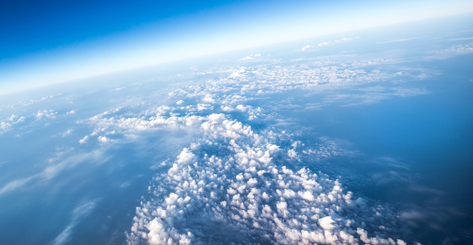 Aerial view of Earth's atmosphere