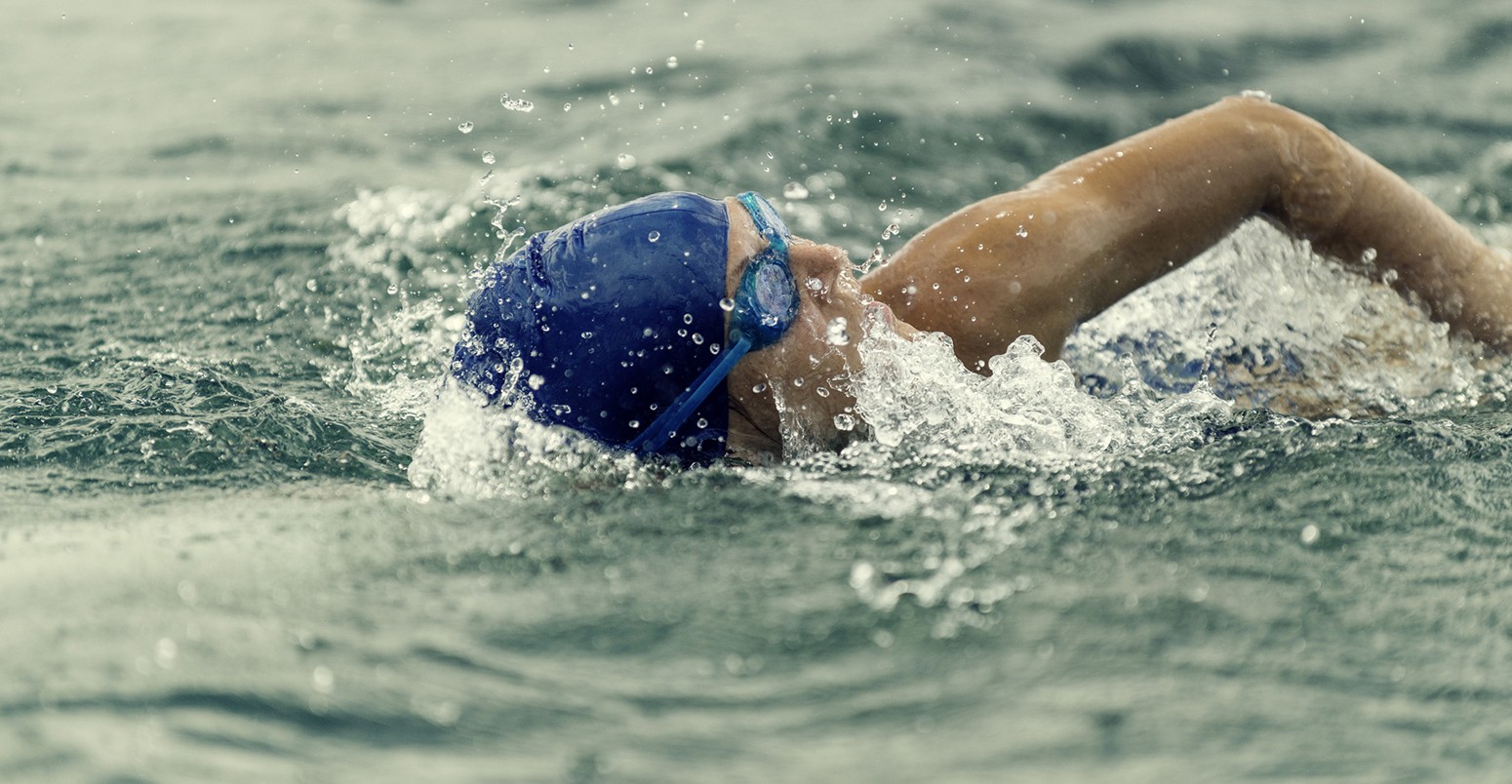 Triathlon training - athlete swimming