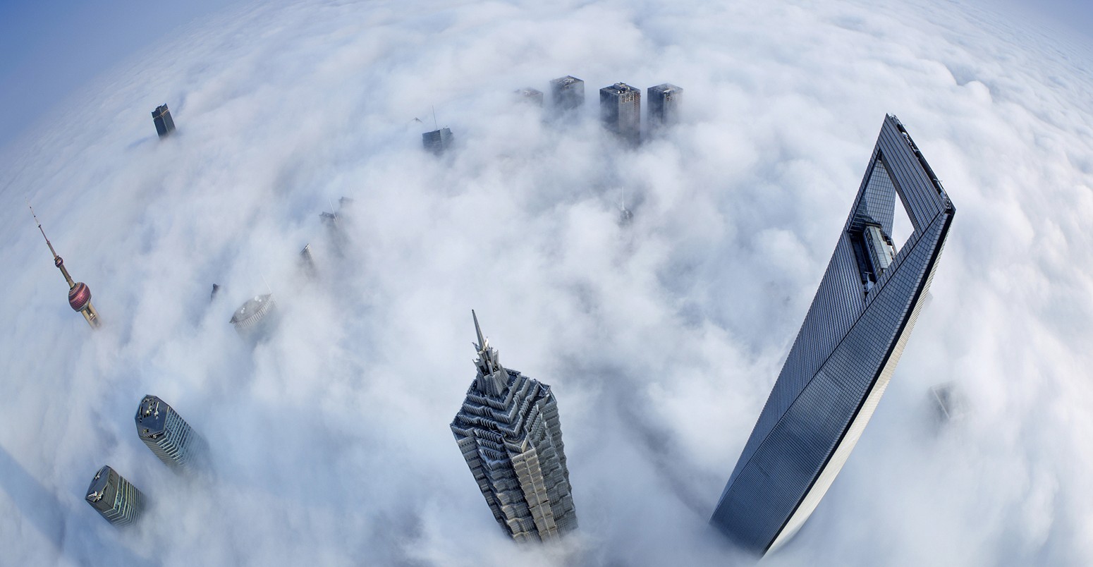 Shanghai's skyline in a sea of clouds
