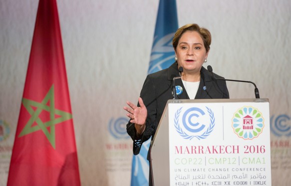 联合国气候变化框架公约执行秘书帕特里夏Espinosa at COP22 in Marrakech