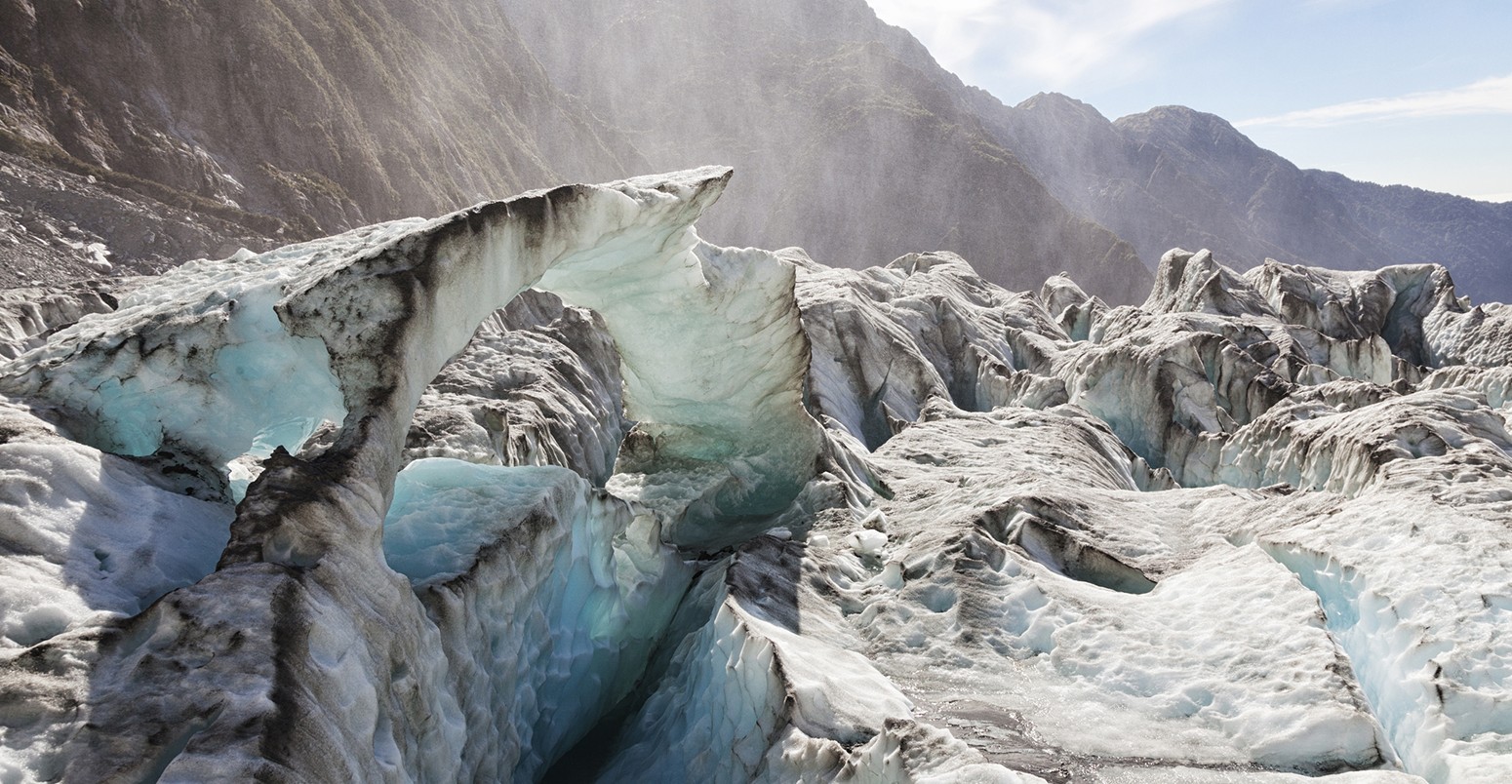 Ice shapes on the Franz Josef glacier, New Zealand