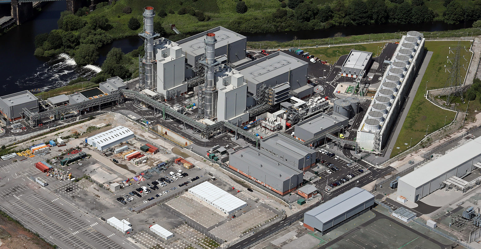 JJ94BK aerial view of Carrington Power Station, Irlam, Salford, Manchester, UK