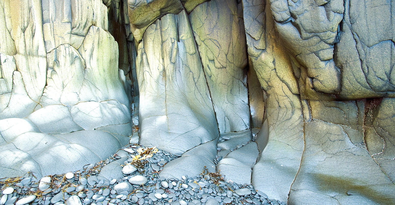 Basalt rock erosion details, Brier Island, Bay of Fundy, Nova Scotia, Canada. Credit: All Canada Photos / Alamy Stock Photo KCNR0T