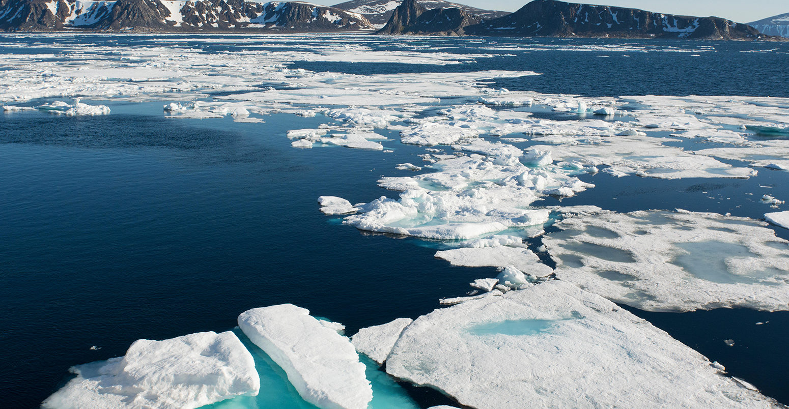 F123E4 Norway, Barents Sea, Svalbard, Sjuoyane, Seven Islands. Northeast-Svalbard Nature Reserve. (80°49'06 N 21°31'36 E) Flow ice.