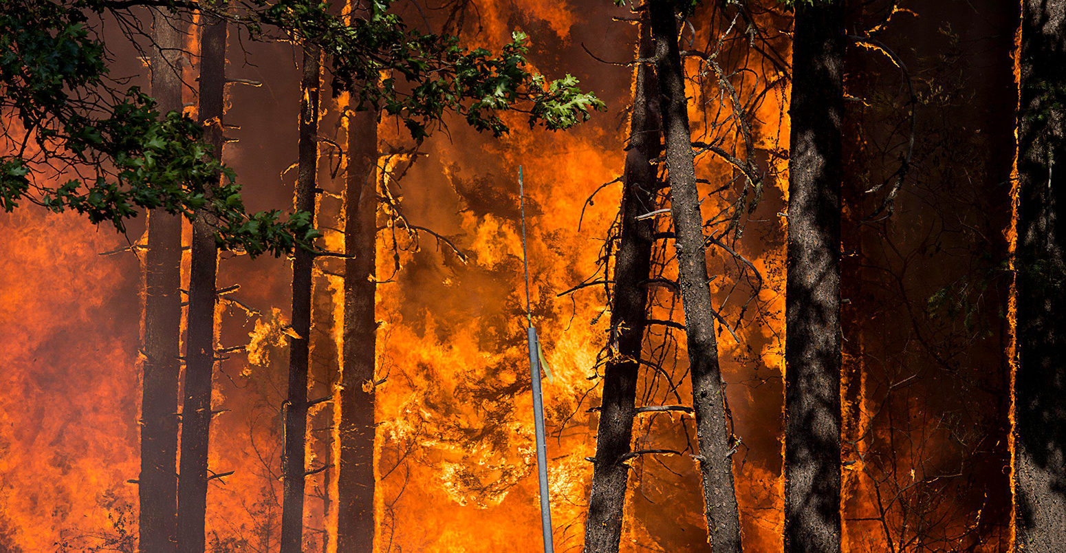 Wildfire at Buckhorn Summit, California, US. 30 July 2018.