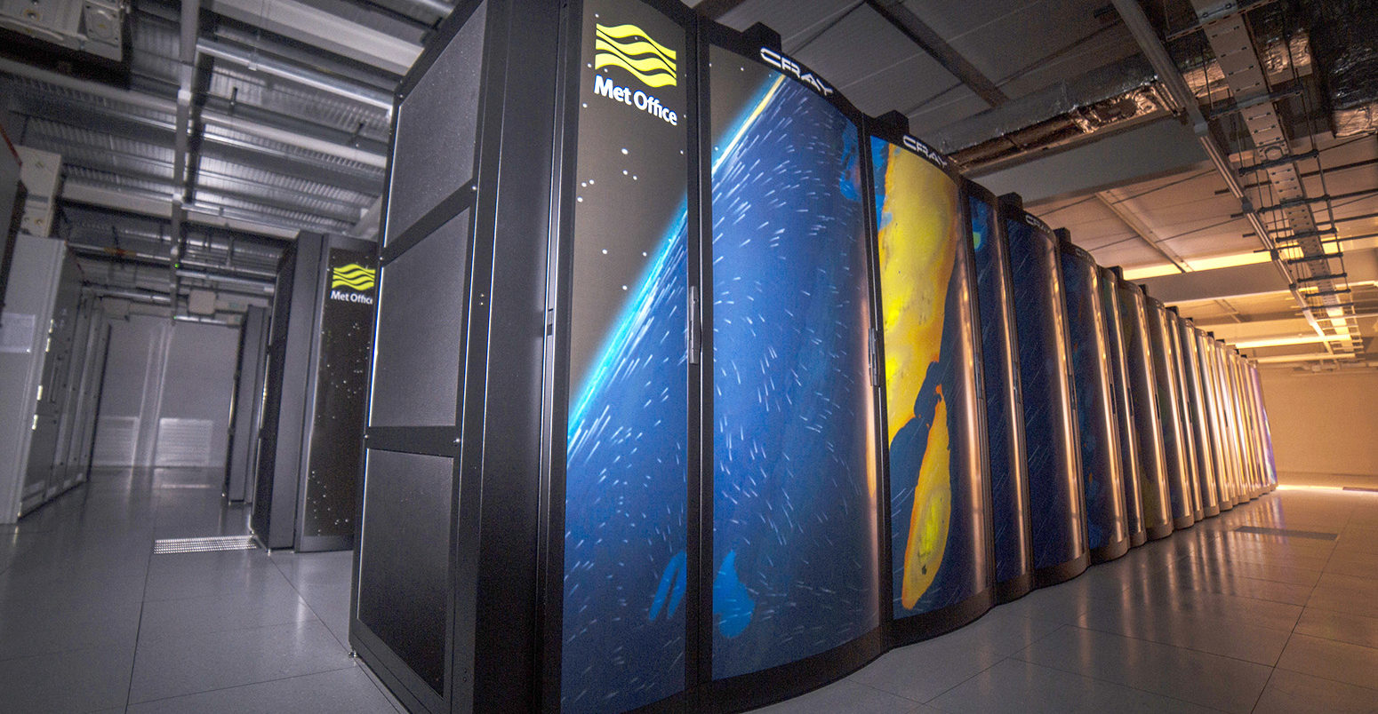 The Cray XC40 supercomputer used by Met Office climate scientists. Credit: Met Office.