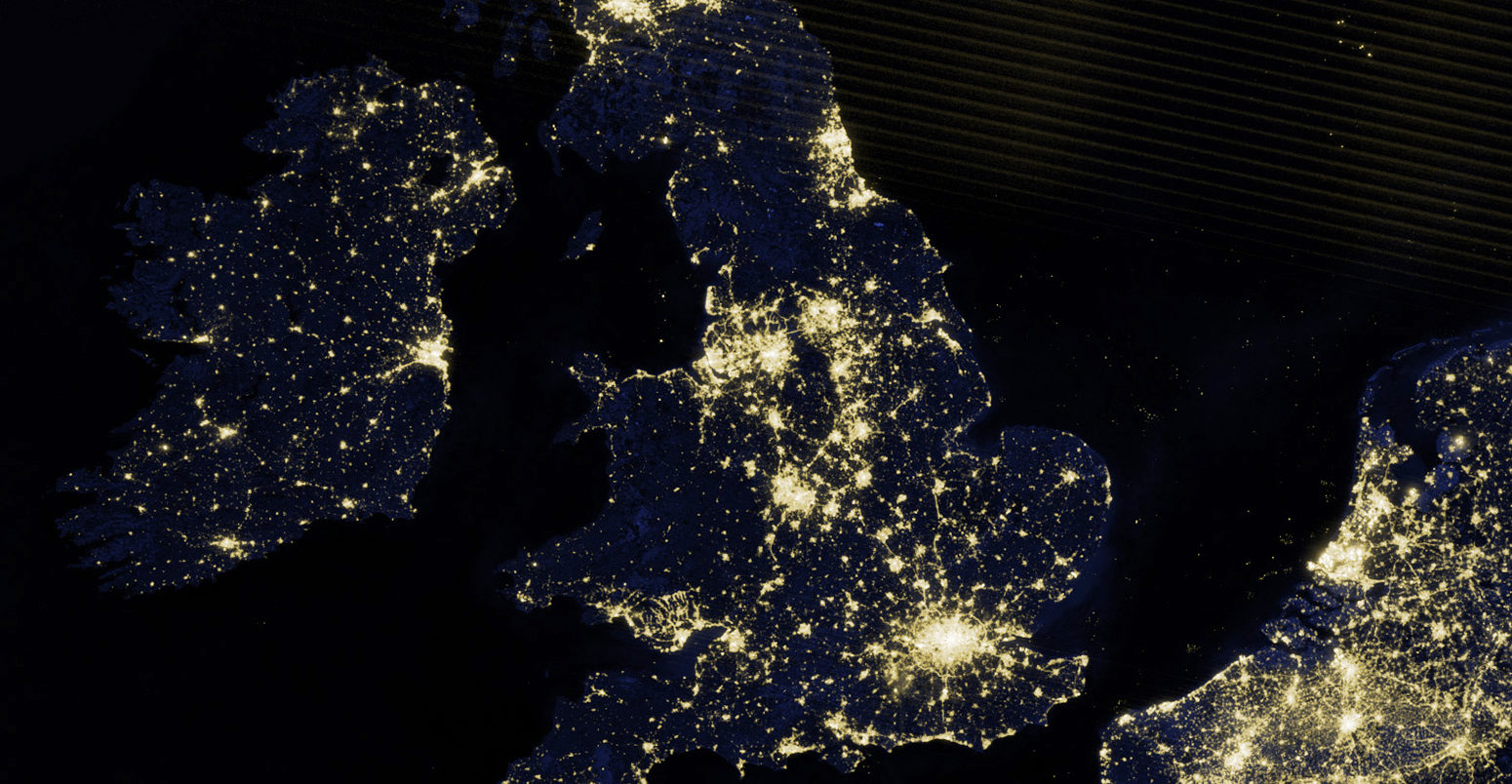 Satellite image of the UK, 2012.
