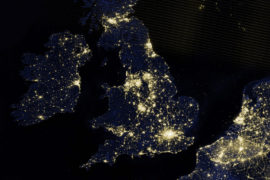 Satellite image of the UK, 2012.