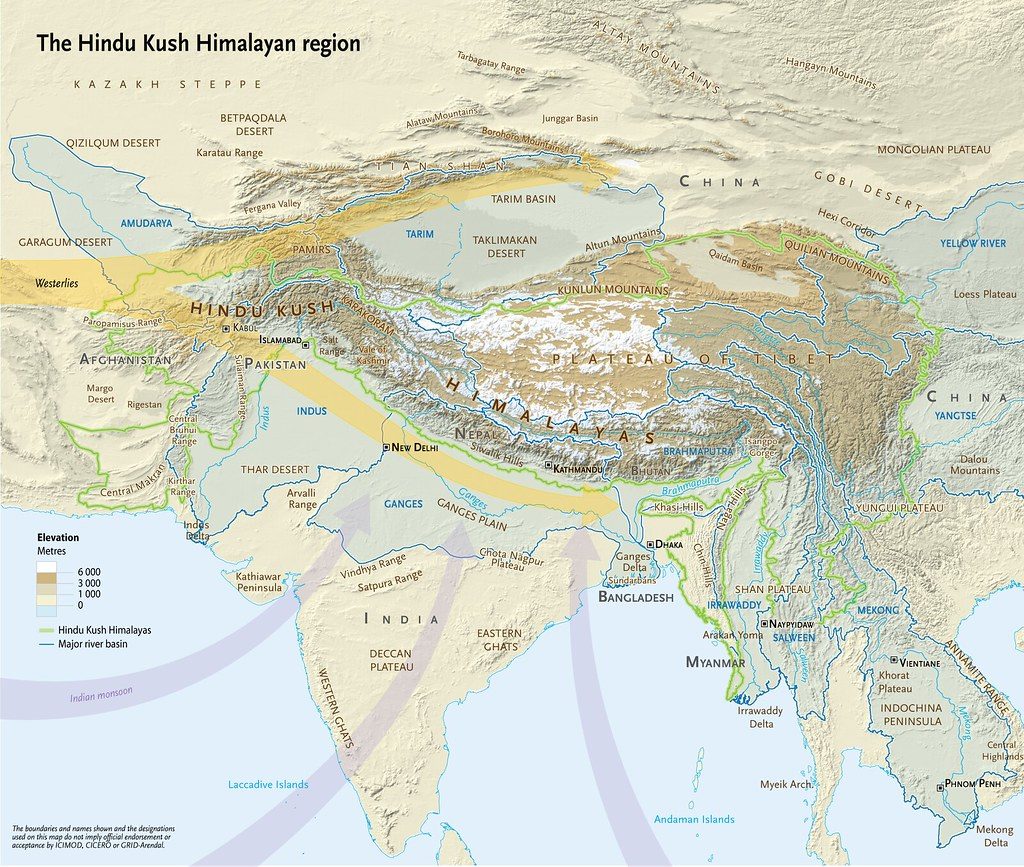 Map of the Hindu Kush Himalayan region. Source: Riccardo Pravettoni