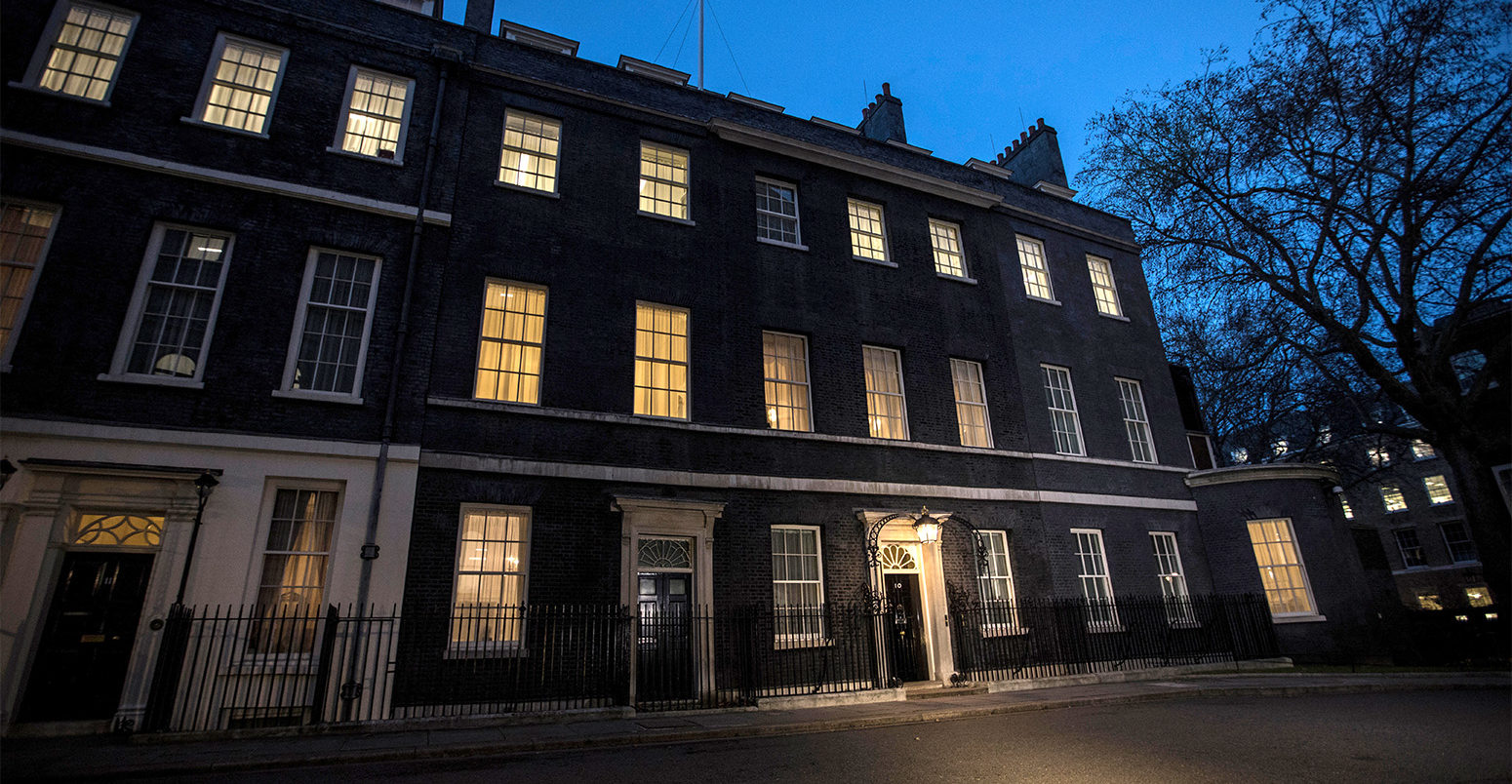 No.10 Downing Street at night, London, UK. Credit: Jeff Gilbert / Alamy Stock Photo.