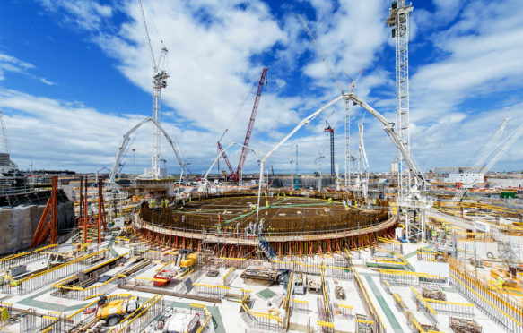 Hinkley Point C的第一个反应堆开始于2019年6月。信贷：EDF。