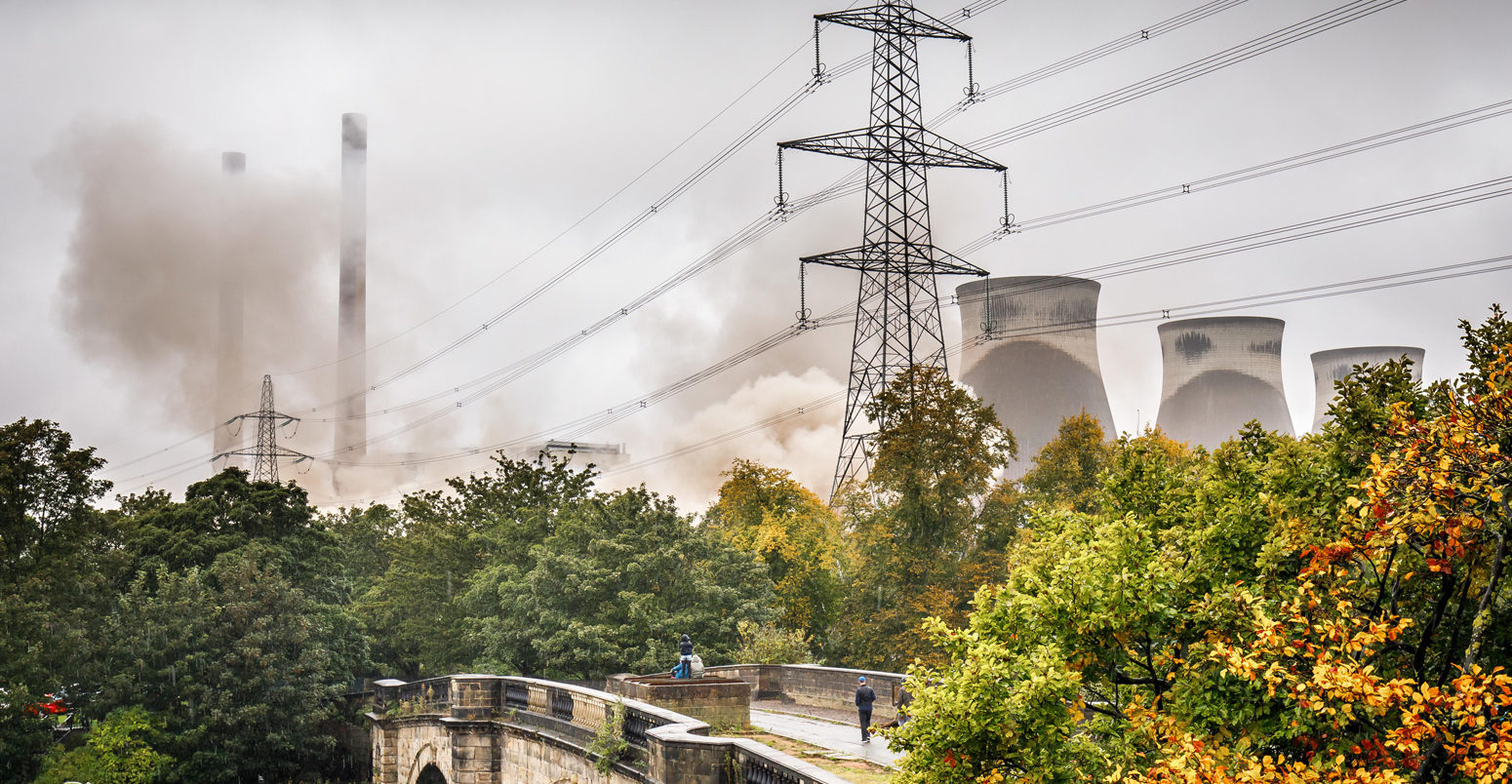 Four massive cooling towers at the Ferrybridge C coal fired power station are destroyed in a controlled explosion. Ferrybridge, near Leeds, UK. 13 October 2019. Credit: Ian Wray / Alamy Stock Photo