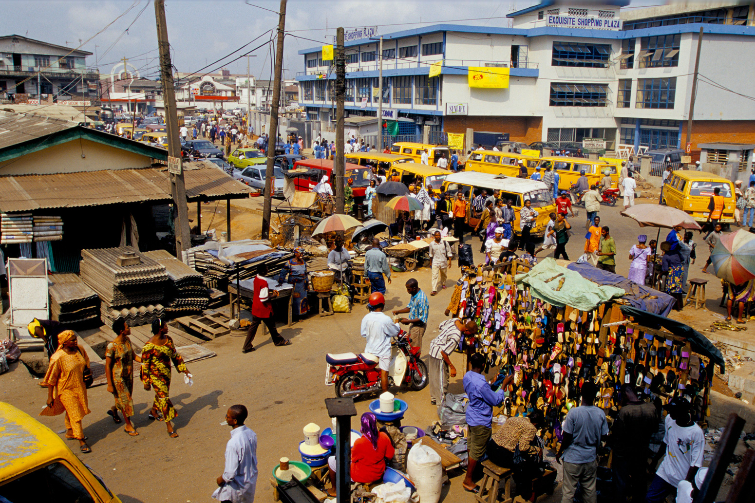 Lagos market stalls, Nigeria.