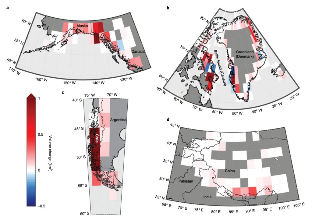 Shugar et al (2020) Fig3 Regional glacial lake volume changes