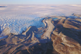 The edge of the Greenland ice sheet.