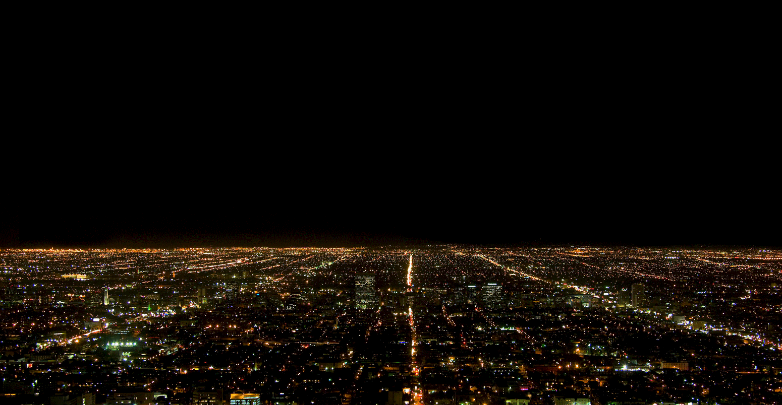 Aerial-view-of-Los-Angeles-lit-up-at-night