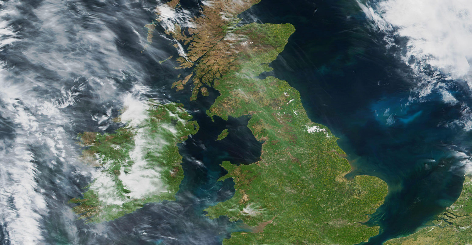 View of the British Isles from space