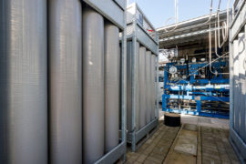 A hydrogen refuelling test facility in Duisburg, Germany. Credit: Agencja Fotograficzna Caro / Alamy Stock Photo. 2G3N073