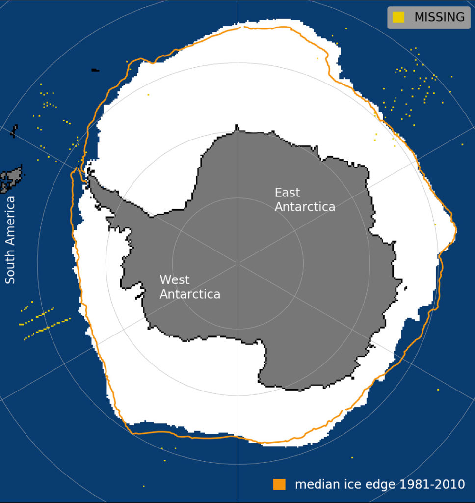 2021年9月15日南极海冰范围。