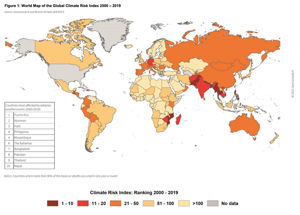 Global climate risk index mapped