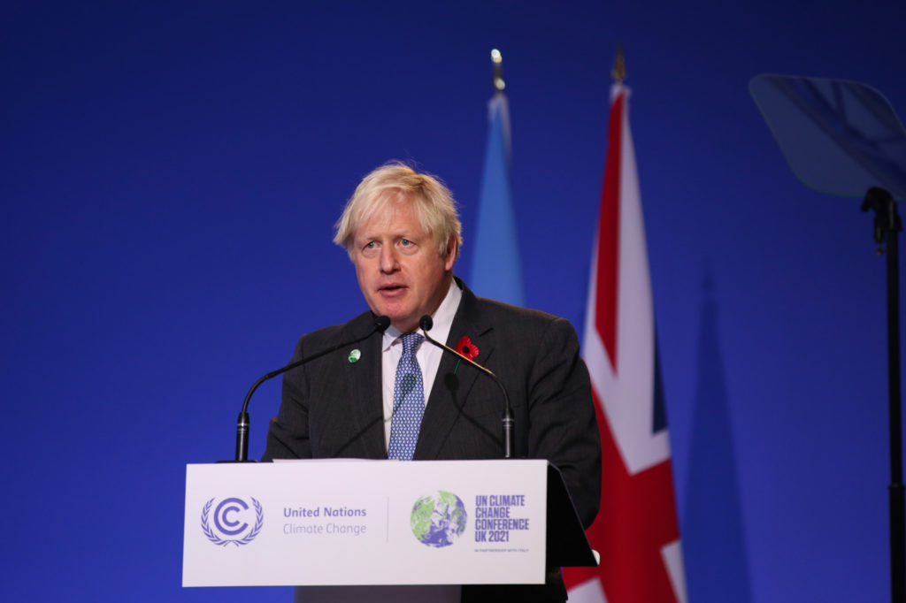 Boris Johnson speaks at the World Leaders Summit at COP26, Glasgow