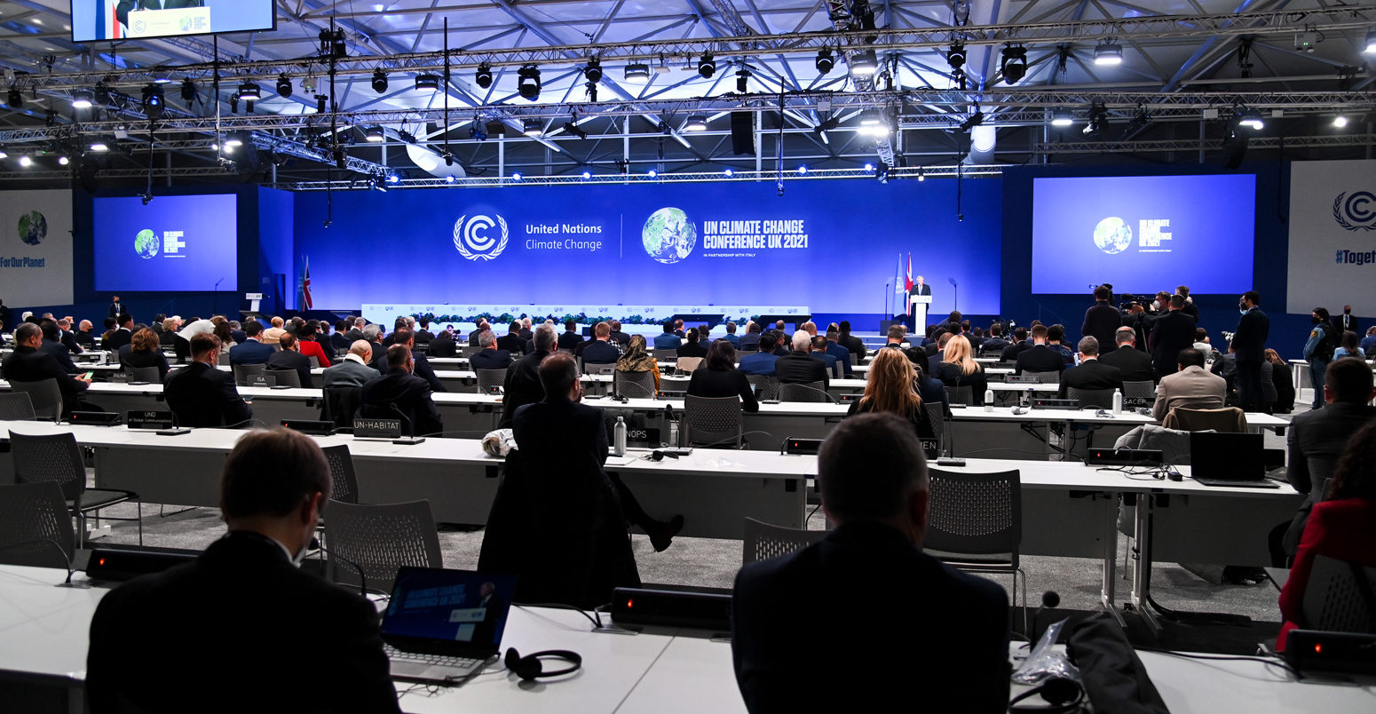 英国首相鲍里斯·约翰逊(Boris Johnson)在格拉斯哥举行的第26届联合国气候变化大会开幕式上讲话