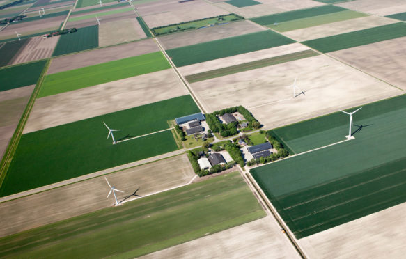 荷兰，Zeewolde，Flevopolder的农田和农田。天线。