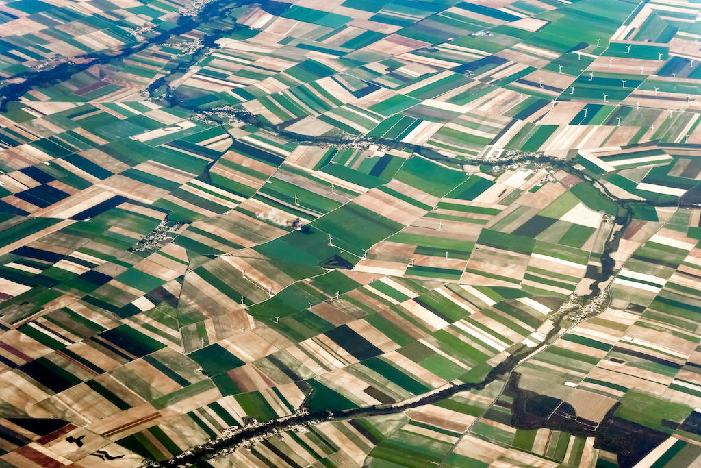 Aerial view of the French countryside
