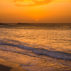 Orange sunset at the beach, USA