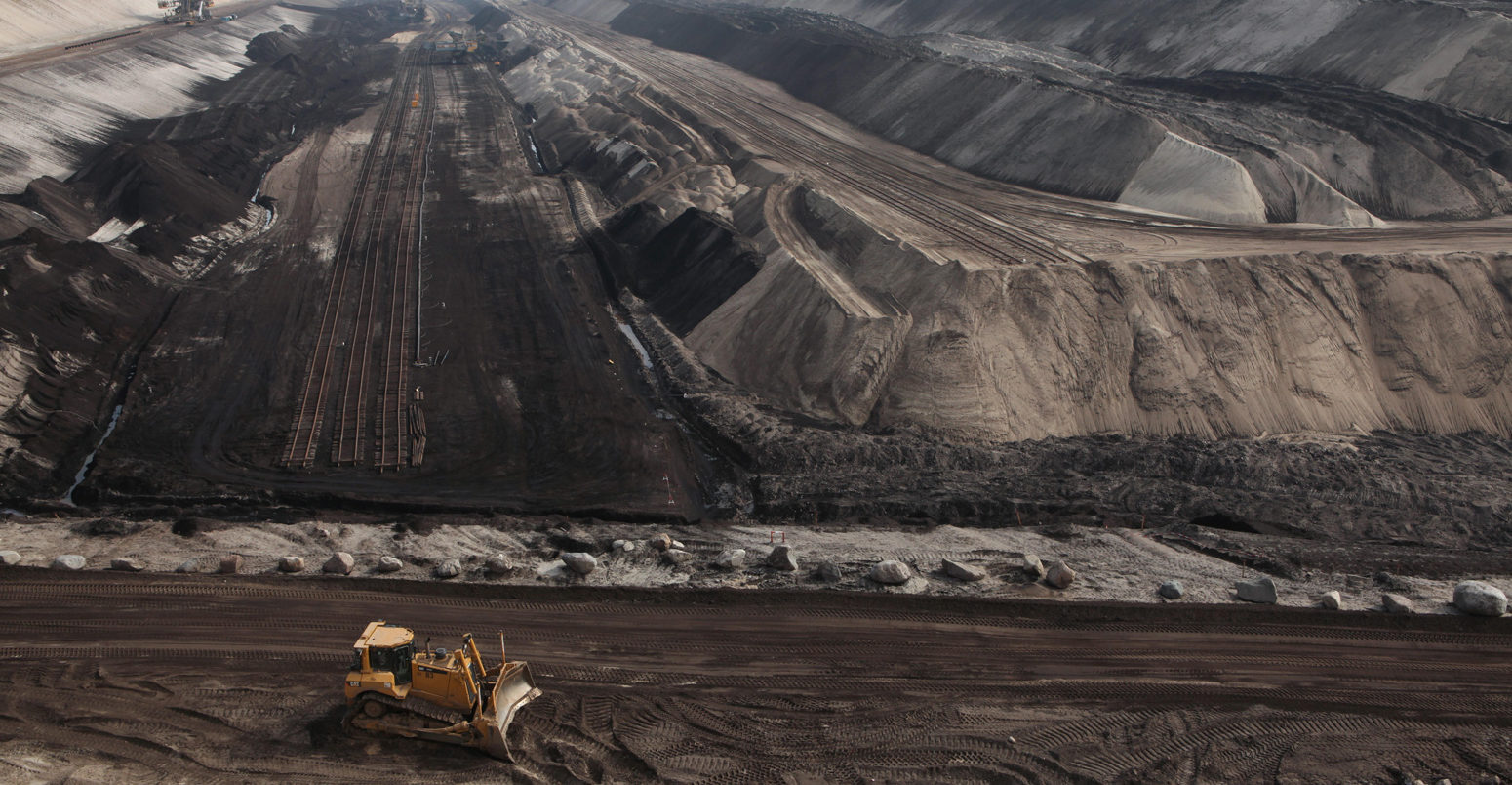 Open-pit coal mining at Cottbus Nord in Germany