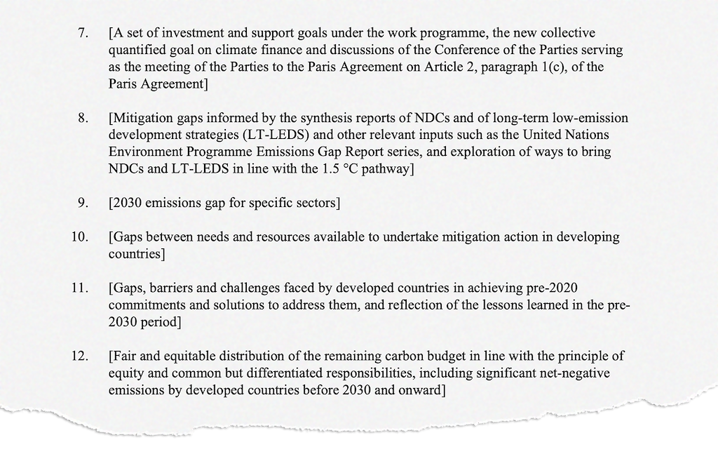 Draft COP27 text on mitigation work programme