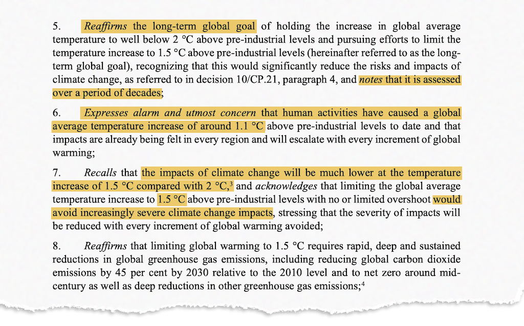 Final COP27 text on long term global goal of UN climate regime