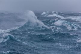 Wild seas in the Southern Ocean, south of Macquarie Island.
