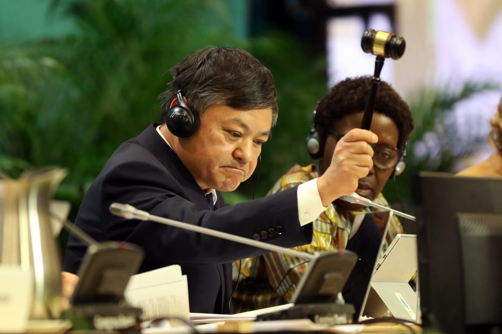 COP 15 President Huang Runqiu, Minister of Ecology and Environment, China, 20 December 2022.