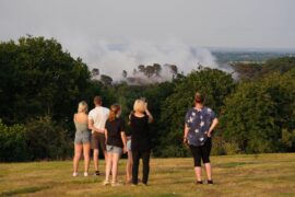 A large wildfire in Lickey Hills Country Park, Birmingham, July 2022.