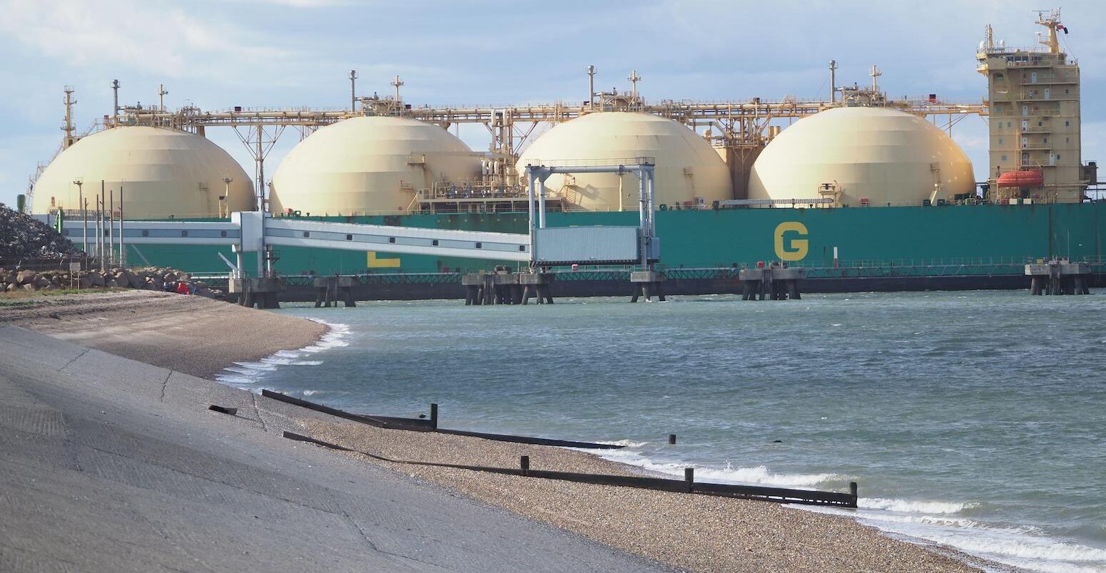 A gas supply ship pictured arriving Sheerness, Kent, on 29 September 2021.