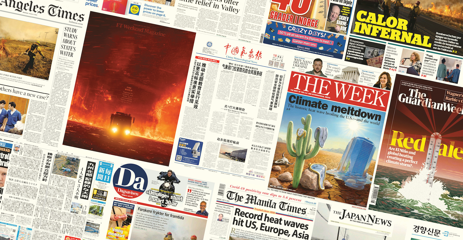 Montage of newspapers by Joe Goodman for Carbon Brief.